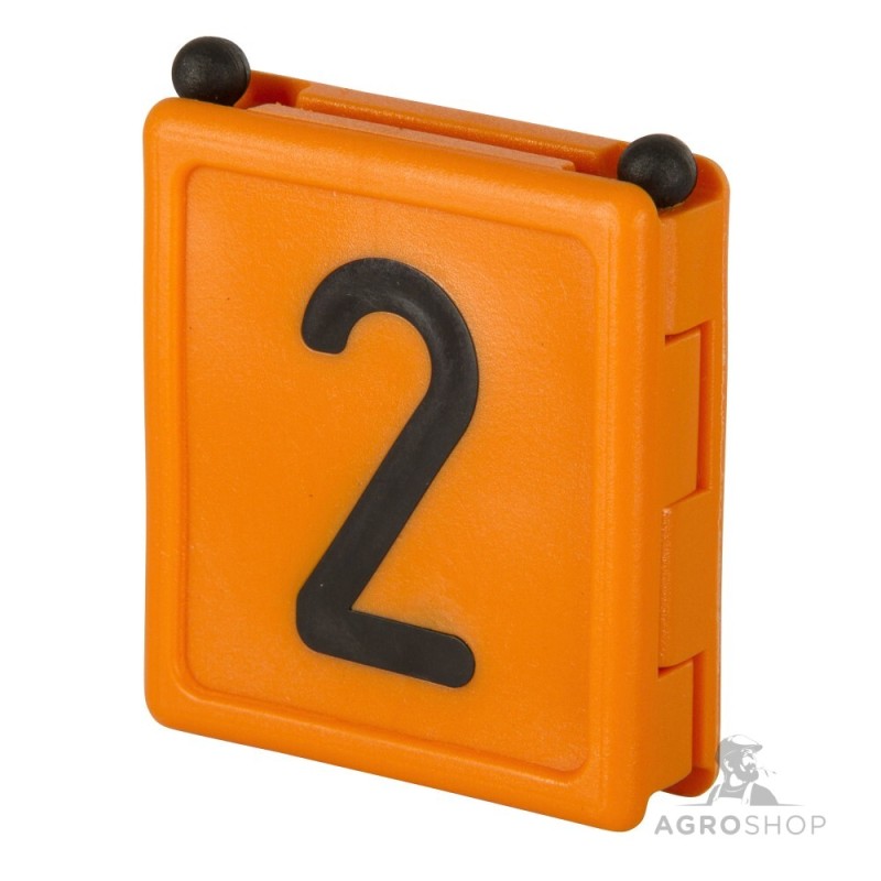 Kaelarihma numbrid DUO - 2, oranž, 6tk