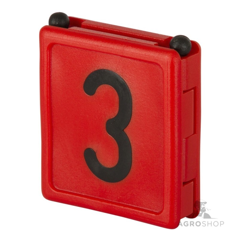 Kaelarihma numbrid DUO - 3, punane, 6tk