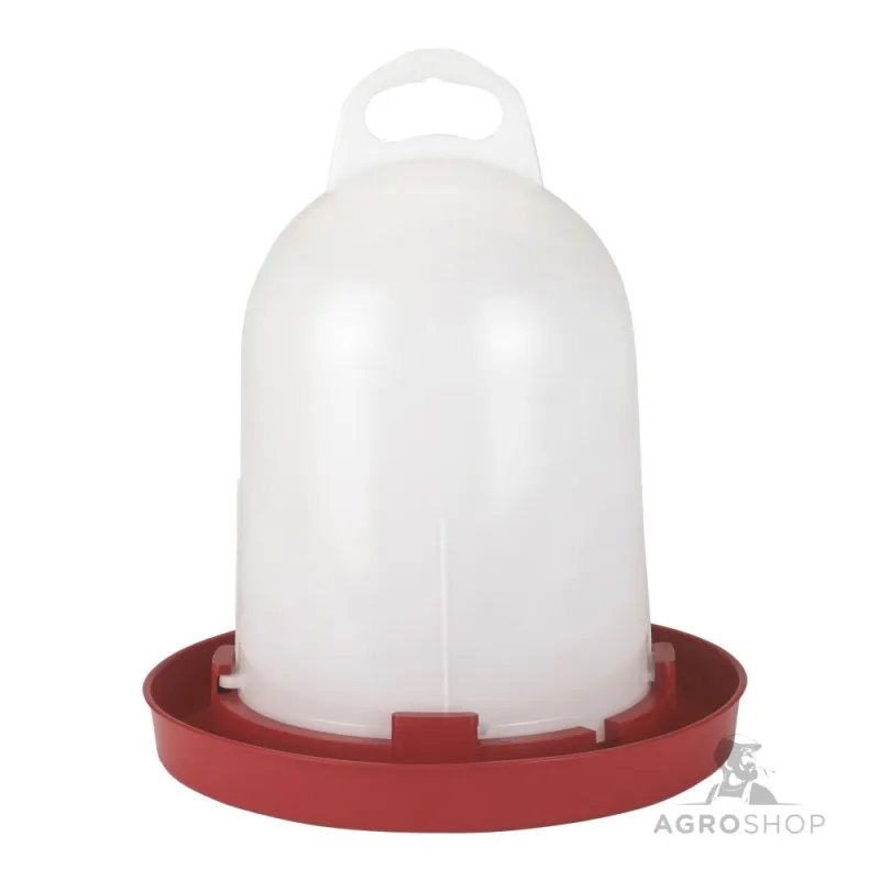 Plastikjootur kodulindudele 5,5 l, valge/punane