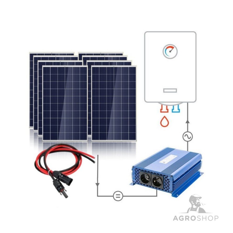 Boileri küttekomplekt SolarBoost ECO MPPT-3000 konverter + 8x280W