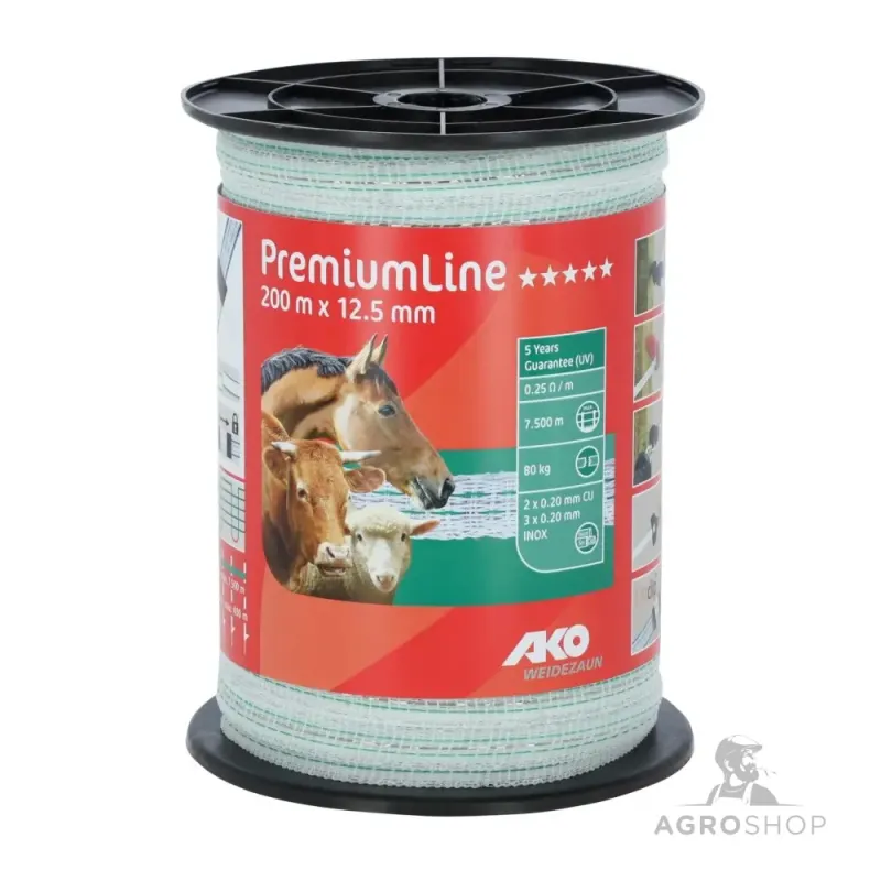 Elektrikarjuse taralint PremiumLine 12.5mm/200m AKO