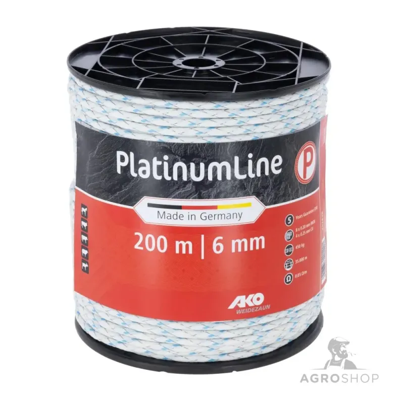 Elektrikarjuse taraköis AKO PlatinumLine köis 6mm/200m