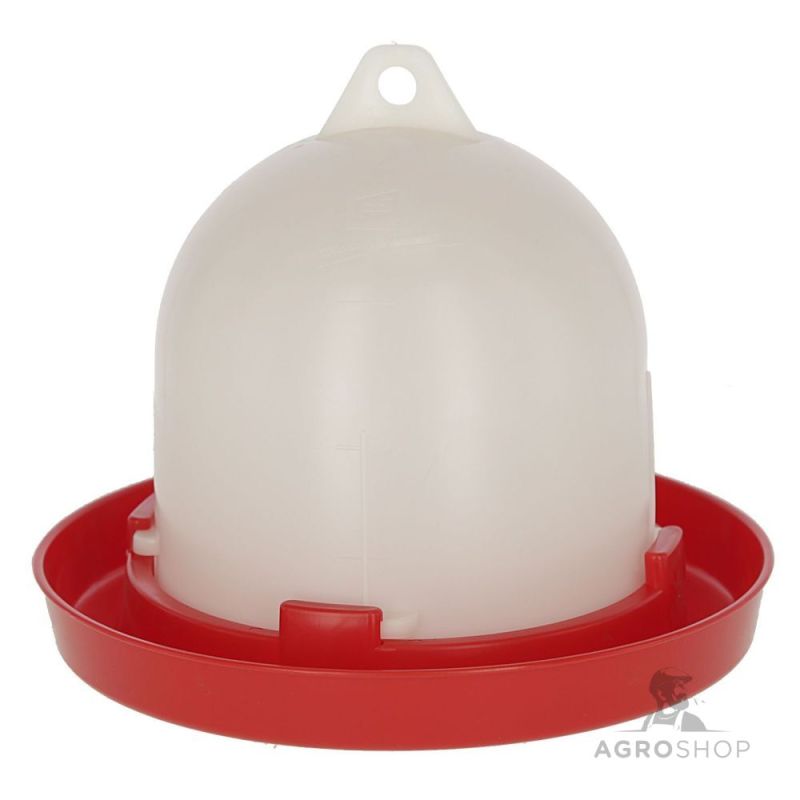Plastikjootur kodulindudele 3,5 l, valge/punane